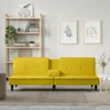 Schlafsofa mit Getränkehaltern Gelb Samt Produktbild-Vorschau 2