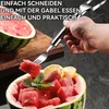 2-in-1 Edelstahl Obstschneider, Wassermelonen-Gabel und Produktbild-Vorschau 5