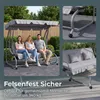 Hollywoodschaukel 2-in-1 mit Liegefunktion 3-Sitze, Stahl Produktbild-Vorschau 9