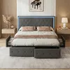 Letto imbottito INONEFT, 160x200 cm, con 4 cassetti e Anteprima dell’immagine prodotto 6