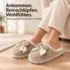 Plüsch Hausschuhe Damen mit Schleife – flauschige Produktbild-Vorschau 4