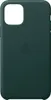 A dark green iPhone case with an Apple logo embossed in the center, shown from the back. Produktbild-Vorschau