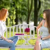 Zahradní lavička Relaxdays se sklopným stolem, 3místná, Náhled obrázku produktu 5