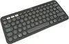 A black Logitech K380s Pebble Keys keyboard is shown from a slightly elevated angle on a white background. Produktbild-Vorschau
