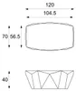 Diamond medium - Couchtisch (120 x 70 x 40 h) aus beigem Produktbild-Vorschau 5