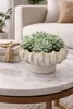 Schale Blumentopf Zement creme/gold Topf Ø23cm H13,5cm Produktbild-Vorschau 2