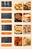 A collage of images showing different plates for a sandwich maker and the food items that can be made with them. Anteprima dell’immagine prodotto