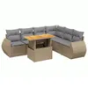Design 7-tlg. Garten-Sofagarnitur mit Kissen Beige Poly Produktbild-Vorschau 2