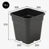 Quadratischer Pflanztopf 18L Schwarz - Professioneller Produktbild-Vorschau 2
