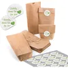 24 kleine braune Papiertüten natur Kraftpapier 9 x 15 x 3,5 Produktbild-Vorschau 4