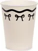 Gobelets en papier avec nœuds - crème et noir, 220 ml, 6 Voir les images du produit 1