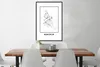 MuchoWow® Gerahmtes Poster Stadtplan - Schwarz und weiß - Produktbild-Vorschau 3