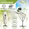 tillvex Alu Ampelschirm Beige LED Solar Ø 300 cm mit Kurbel Náhľad obrázku produktu 2