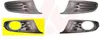 A collage of automotive fog light grilles, with one grille isolated on a yellow background. Produktbild-Vorschau