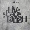 Wallity, Live Love Laugh, décoration murale, noir, métal, Voir les images du produit 4
