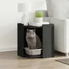 vidaXL Katzenklo Schwarz 42x42x51 cm Holzwerkstoff Produktbild-Vorschau 9