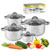 8 Teilig Edelstahl Induktion Topfset Topf Töpfe Kochtopf Produktbild-Vorschau 1