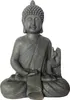 Relaxdays Buddha Figur sitzend, 52 cm, Gartenfigur, Vintage Produktbild-Vorschau 1