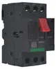 A close-up studio shot of a black motor protection circuit breaker. Voir les images du produit