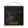 MuchoWow® Textilposter Nordhorn - Gold - Stadtplan - Karte Produktbild-Vorschau 1