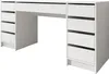A white desk with drawers against a white background. Voir les images du produit