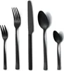 A set of black cutlery arranged on a white background. Podgląd zdjęcia produktu