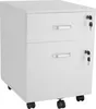 A white two-drawer filing cabinet on wheels is shown against a white background. Náhled obrázku produktu