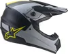 A motocross helmet with a black, gray, and yellow design. Náhled obrázku produktu
