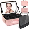 Make up Tasche(Pink)Kosmetiktasche mit LED Spiegel(3 Produktbild-Vorschau 1