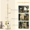PawHut Lot de 2 arbres à chat sol au plafond hauteur Voir les images du produit 7