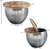 WOHNLING Couchtisch Mango Massivholz / Metall 60x43x60 cm Produktbild-Vorschau 3