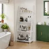 Biały regał w stylu drabiny, 4 poziomy, do domowego biura i Podgląd zdjęcia produktu 2