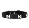 Süßes schwarzes Hundehalsband aus Leder mit Knochen Produktbild-Vorschau 7