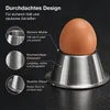 Eierbecher Edelstahl Eier Becher Metall Frühstück Produktbild-Vorschau 2