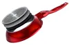 A cross-section view of a red frying pan, showing its layered construction. Náhled obrázku produktu