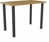 A rectangular table with a wood-look top and four black legs, isolated on a white background. Produktbild-Vorschau
