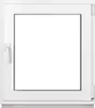 A white window frame with a clear glass pane, set against a white background. Anteprima dell’immagine prodotto
