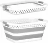 Panier à linge pliable 36 L – Gris, en plastique, Voir les images du produit 3