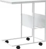 vidaXL Bočný stolík s kolieskami biely 55x36x63,5 cm Drevo Náhľad obrázku produktu 6