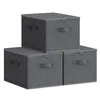 Three gray fabric storage boxes are stacked and arranged in a pyramid formation against a white background. Náhľad obrázku produktu