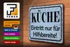 Blechschild  Küche Eintritt nur für Hilfsbereite, 40x30 cm, Produktbild-Vorschau 3