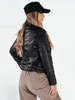 Dstreet Veste en cuir pour femme Bailo noir M Voir les images du produit 3
