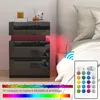 2x Nachttisch,Nachtschrank mit LED Licht,Nachtkommode mit 3 Produktbild-Vorschau 4