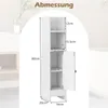 A diagram showing the dimensions of a white bathroom cabinet. Produktbild-Vorschau