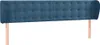 vidaXL Kopfteil mit Ohren Dunkelblau 203x23x78/88 cm Samt Produktbild-Vorschau 1