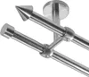 Gardinenstange mit Deckenhalterung I Metall Edelstahl Look Produktbild-Vorschau 1