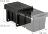 Relaxdays Einbaumülleimer, 2 Fächer, 2x 15 l, HxBxT: 34,6 x Produktbild-Vorschau 4