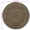 vidaXL Tappeto fatto a mano in iuta nero e natura 120 cm Anteprima dell’immagine prodotto 4