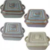 Four ceramic ramekins with lids are arranged in a collage. Náhled obrázku produktu