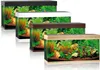 Four aquariums of different colors are displayed in a row, each with a vibrant underwater scene. Podgląd zdjęcia produktu